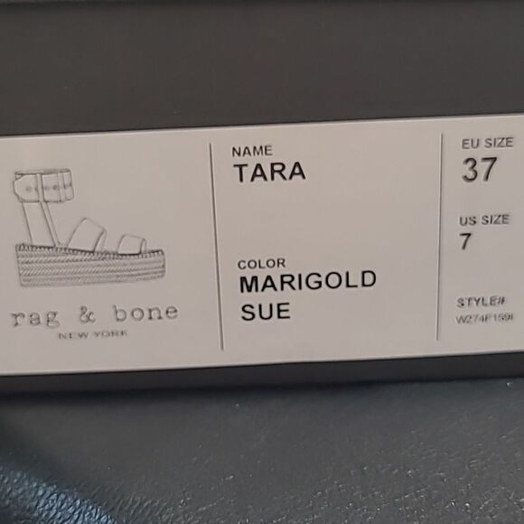 NIB Rag & Bone Tara Sandal in Marigold Suede - Picture 7 of 8